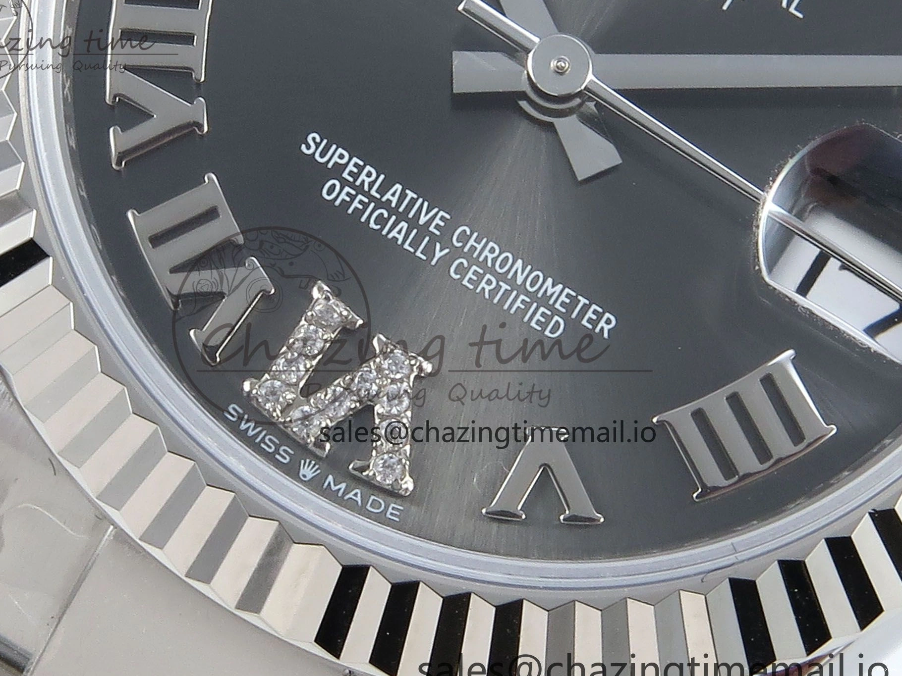 MiroTime 0518 EasyMatch DateJust 31 278274 ARF 1:1 Best Edition 904L Steel Gray Roman Diamonds Dial on SS Oyster Bracelet ETA 550